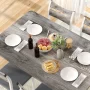 Cvortll Dining Table Set for 4 with PU Leather Chairs, Modern Wooden Kitchen Table, Square Dinette Set, Gray - Image 3