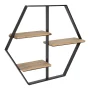 Kate and Laurel Ladd Hexagon Shaped Floating Wood Wall Shelf with Black Metal Frame - Image 1