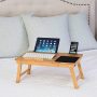 Sofia + Sam Multi Tasking Laptop Bed Tray – Work from Home Desk - Bamboo Lap Desk – Folding TV Tray Table – Smartphone Tablet Lap Tray – Homework Study Reading Eating Food - Computer Stand - Natural - Image 1