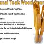 Spurtle Kitchen Cooking Utensil 10pc Teak Wood Non Stick Wooden Spatula Spoon - Image 4