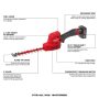 M12 FUEL 8 in. 12V Lithium-Ion Brushless Cordless Hedge Trimmer Kit with M18 FUEL 16 in. Chainsaw (2-Tool) - Image 5