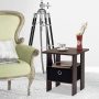 Home Living 15.5 in. Dark Brown and Black Wood Square Storage End Table (Set of 2) - Image 3