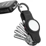 KeySmart - Air Compact Key Tracker and Holder For AirTag - Vegan Leather Black - Image 3