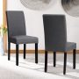 Set of 2 Fabric Upholstered Dining Chairs with Nailhead - Image 6