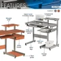 38 in. Rectangular Wood Grain 1 Drawer Computer Desk with Keyboard Tray - Image 3