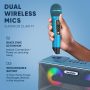 MASINGO Karaoke Machine for Adults and Kids with 2 Wireless Microphones, Portable Bluetooth Singing Speaker, Colorful LED Lights, PA System, Lyrics Display Phone Holder, and TV Cable. Presto G2 - Image 3