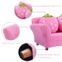 Costway Kids Sofa Strawberry Armrest Chair Lounge Couch w/2 Pillow Children Toddler Pink - Image 6