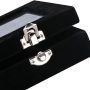 Sky Piea 24 Grid Velvet Glass Jewelry Box Jewellery Organiser Earring Ring Storage Holder Case Box (Black) - Image 6