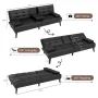 Advait Twin 65.35" Faux Leather Split Back Convertible Sofa - Image 6