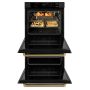 ZLINE - Autograph 30 in. True Convection Double Wall Oven in Black Steel with Gold Helix Handles (WADBZ-30-KG) - Black Stainless Steel - Image 4
