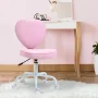 Pink Heart Love Shaped Back Design Office Chair with Adjustable Height and 360 Swivel Castor Wheels - Image 5