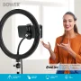 Bower 12” Studio Light USB Power Ball-Head Mount 62" Adjustable Tripod 3 Colors 10 Brightness Levels In-Line Remote - Image 2