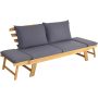 Adjustable Patio Convertible Sofa with Thick Cushion - Gray - Image 5