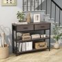 Console Table with Folding Fabric Drawers for Entryway - Image 2