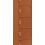 Hodedah 5-Shelf, 5-Door Multipurpose Cabinet, Cherry - Image 2