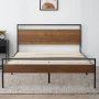 Rest Haven Ashland Metal and Wood Platform Bed, Queen, Brown - Image 6