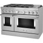 KitchenAid - 48 inch Wide 6 burner 6.3 cu. ft. Freestanding Double Oven Dual Fuel True Convection Range with Self-Cleaning - Stainless Steel - Image 3