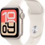 Apple Watch SE 3 (GPS+Cellular) 40mm Aluminum Case with Starlight Sport Band - S/M - Starlight (Verizon) - (2025) - Image 1