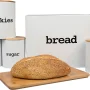 Good Cooking Bamboo Food Storage Bread Box 5 Piece Set with Bamboo Cutting Board - Image 4