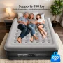 Ophanie Cal King Air Mattress, 18-Inch Elevated Inflatable Bed with Built-in Pump, Puncture-Resistant, Quick Inflation/Deflation, Portable for camping & Guests, Black - Image 5