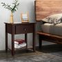 Dark Brown Nightstand with Drawer and Storage Shelf for Bedroom - Image 6