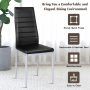 4 Pieces PVC Elegant Design Leather Dining Chairs with Solid Metal Legs - Image 4