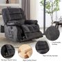 Ebello 36'' Massage Recliner Chair with Heat and Vibration – Soft Fabric Manual Reclining Chair for Living Room and Bedroom – Dark Gray - Image 5