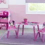 Minnie Mouse 4-Piece Wood Toddler Playroom Set – Includes Table, 2 Chairs & Toy Bin, Pink - Image 2