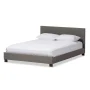 Pless Contemporary Gray Fabric Upholstered Queen Size Bed - Image 2