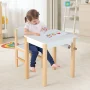 Costway Kids Drawing 2-Piece Activity Table and Chair Set, Natural/White - Image 3
