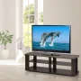 Furinno Nelly Wood Entertainment Center TV Stand for TV up to 50" in Dark Brown - Image 1