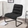 Zenree Upholstered Durable Metal Modern Chair with Soft Cushion, Black - Image 2