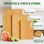 Kikcoin Cutting Board Set of 3, Bamboo Chopping Boards for Kitchen, Heavy Duty Wooden Serving Tray with Juice Groove - Image 2