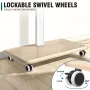 RTVR Modern Rolling TV Stand for 32 to 70 inch Screens, White Floor Portable TV Stand with Wooden Base - Image 5