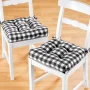 Achim Buffalo Check Polyester/Cotton Tufted Chair Seat Cushions - Black/White - Set of Two - Image 3