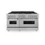ZLINE - 60 in. Wide 8 Burner Legacy Dual Fuel Freestanding Range - Satin Stainless Steel - Image 1