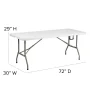 Elon 72 in. L Rectangular Granite White Plastic Top with Carrying Handle Bi-Fold Banquet Folding Table (Seats 8) - Image 3