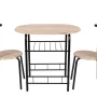 Mainstays 3 Piece Metal and Wood Dining Set, Black and Gray Color - Image 1