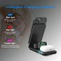 Foldable Wireless Charger, FYEZON 18W 3 in 1 Fast Wireless Charging Station for iPhone 13/12/11 Series/XR/X/Xs/8 Plus, Charging Dock/Stand for iWatch SE/AirPods 2/Pro(Black) - Image 1