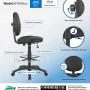 Boss Office Products Black Fabric Drafting Stools W/Footring - Image 2
