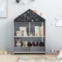 Playhouse Kids Bookshelf with Chalkboard and Whiteboard for 3-6 Years - Gray - Image 5