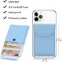 Self Adhesive Phone Card Wallet with Flip Cover, RFID Blocking, Blue - Image 4