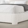 4 EVER WINNER Twin Size Bed Frame, Modern Bed Frame with Headboard, Boucle Fabric Upholstered Bed Frame, Soft Curved Headboard, Cream - Image 2