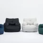 KOSSMAI Bean Bag Upholstered Tufted Linen Chair with Memory Foam for Living Room, Bed Room, Study Room Green - Image 2