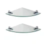 Pristine 16 in. W x 2 in. H. Clear Glass Floating Shelves with Chrome Brackets (Set of 2) - Image 5