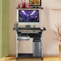 Alden Design Metal Portable Computer Desk with 4 Storage Shelves and Keyboard Tray, Black/Gray - Image 6