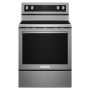 KitchenAid - 30 in. Wide 5 elements 6.4 cu. ft. Self-Cleaning Freestanding Electric Convection Range - Stainless Steel - Image 1