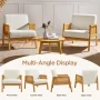 Renwick Fabric Upholstered Accent Chair with Rattan Sides,Ivory - Image 6