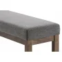 Milltown Grey Upholstered Linen Look Fabric Rectangle Footstool Ottoman 44 in. W Ottoman - Image 4