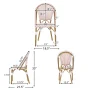 Brandy Outdoor French Bistro Chair, Set of 4, Rust Orange, White, and Bamboo Finish - Image 4